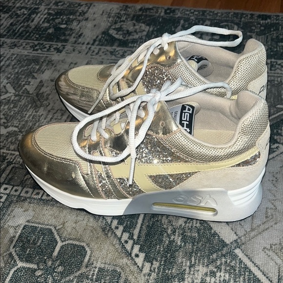 Ash Lux Metallic Glitter Trainer Sneakers size 38 US size 7.5 - Picture 2 of 11